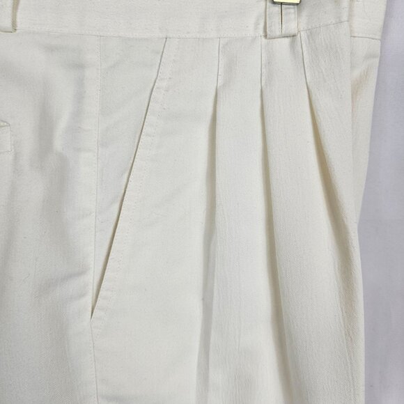 Women's 32" Ivory Dress Pants Cream Textured Pleated Business Casual Office Corp - Picture 10 of 16